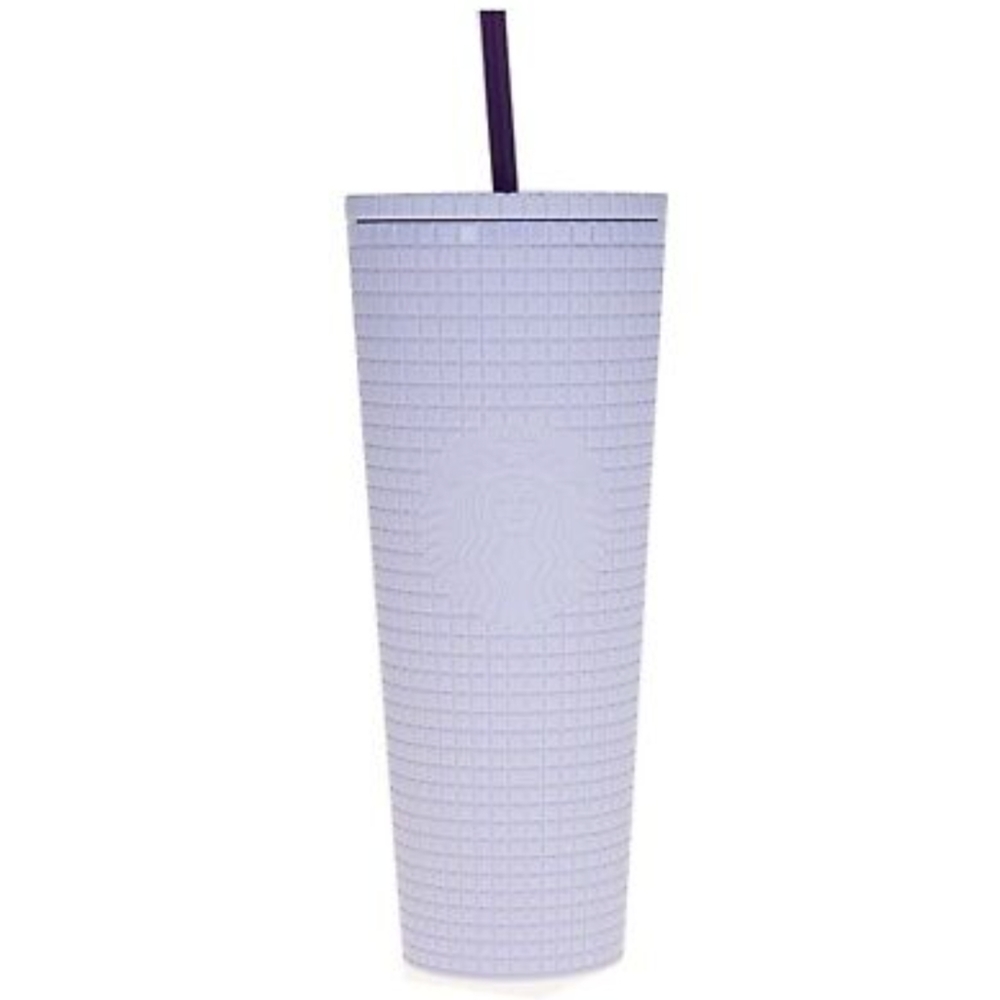 Starbucks Tumbler Grid Matte Lilac Lavender Diamond Cold Cup 24oz Valentine Day.